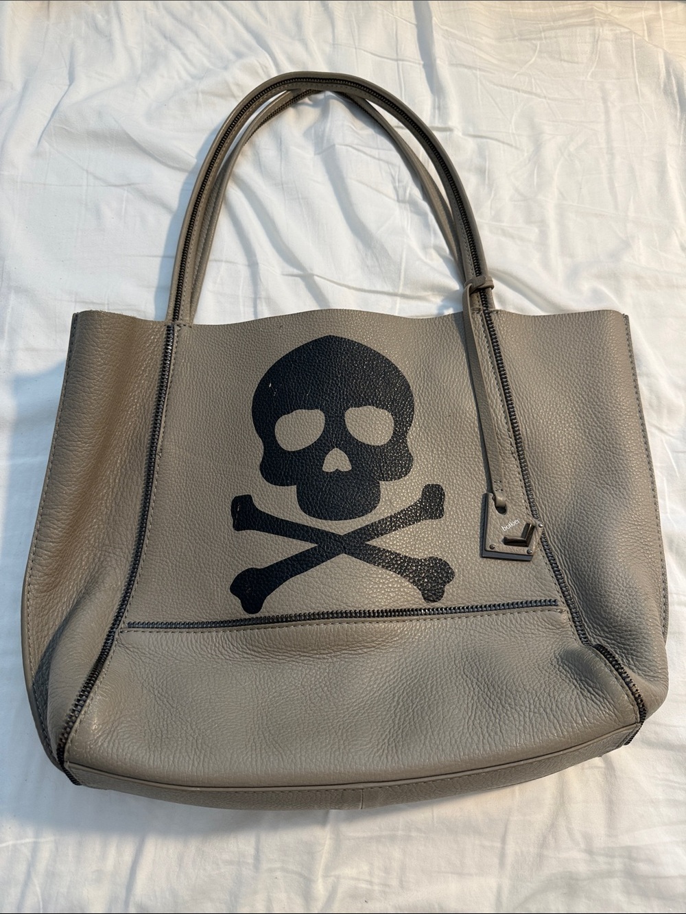 Botkier skull and crossbones leather tote bag